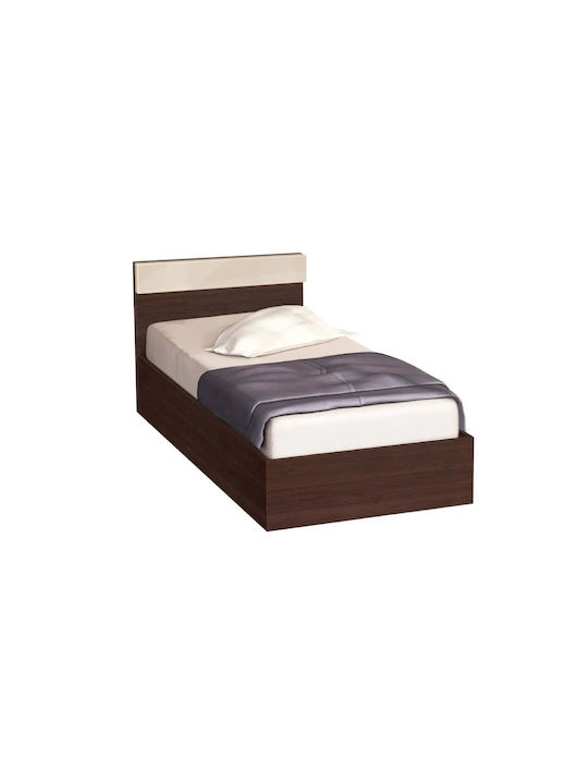 Ava Κρεβάτι Μονό Ξύλινο Κρεμ / Wenge για Στρώμα 90x200cm