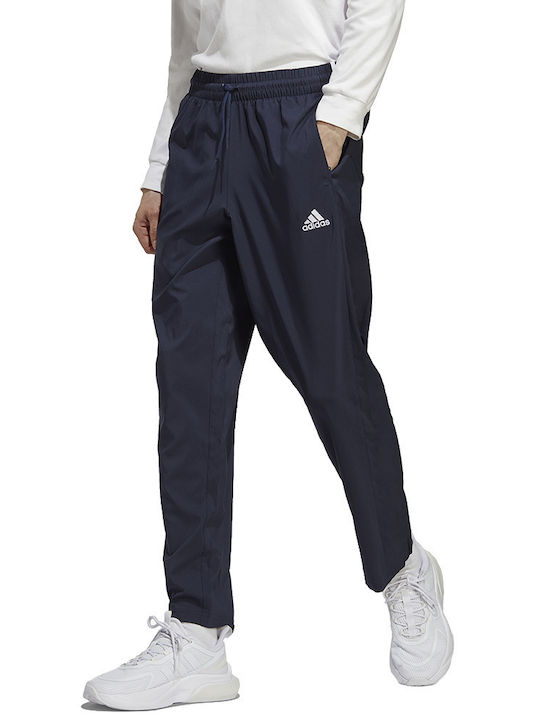 Adidas Essentials Aeroready Stanford Παντελόνι Φόρμας με Λάστιχο Μπλε