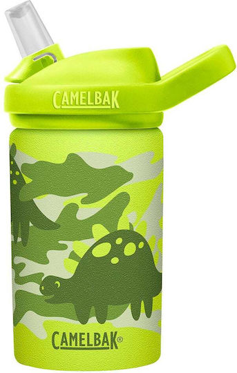Camelbak Dino Camo Παιδικό Παγούρι Θερμός Δεινόσαυρος Ανοξείδωτο με Καλαμάκι Non Spill Πράσινο 400ml