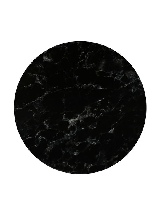 Woodwell Round Chipboard Table Surface Black Marble 70x70cm 2pcs