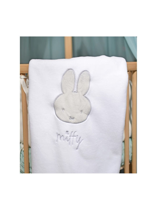 Miffy Κουβέρτα Κούνιας Fleece Λευκή 100x140εκ.