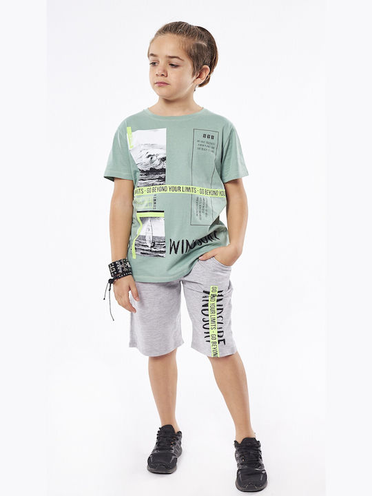 Hashtag Kids Set with Shorts Summer 2pcs Green