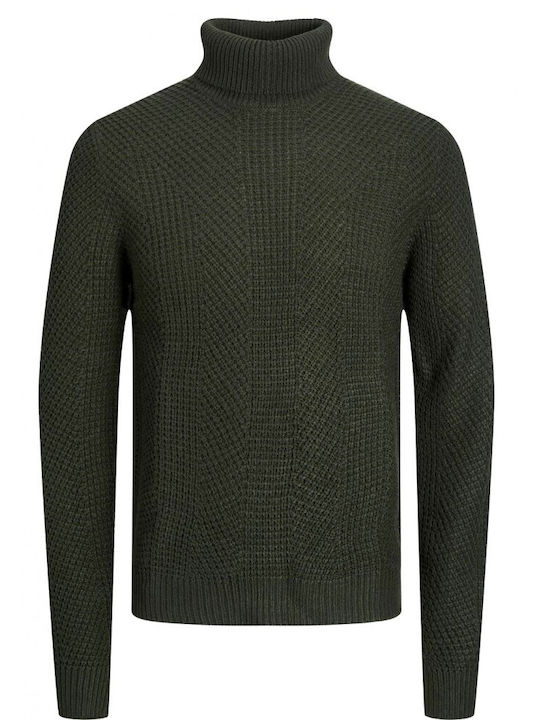 Jack & Jones Men's Long Sleeve Sweater Turtleneck Khaki