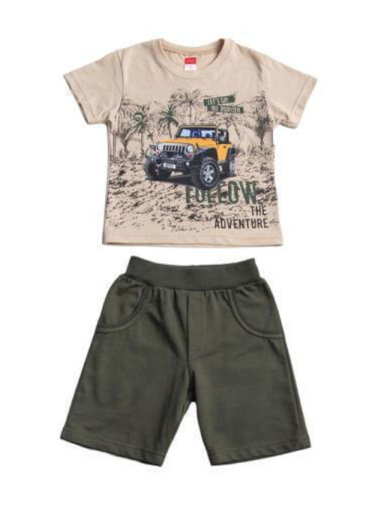 Joyce Kids Set with Shorts Summer 2pcs Beige