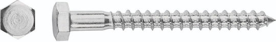 FFG Coach Screw Hexagon Galvanized DIN 571 with Diameter M10 and Length 80mm 100pcs