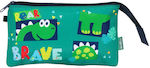 Must Dino Roar Pencil Case with 3 Compartments