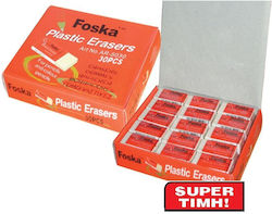 Foska Eraser Set for Pencil and Pen Plastic Eraser 3.5x1.5x1cm 30pcs White