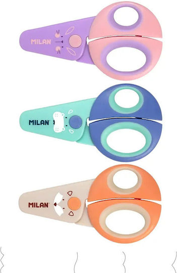 Milan Funny Children's Scissors for Crafts 12cm with Plastic Blade (Μiscellaneous Designs) 1pcs