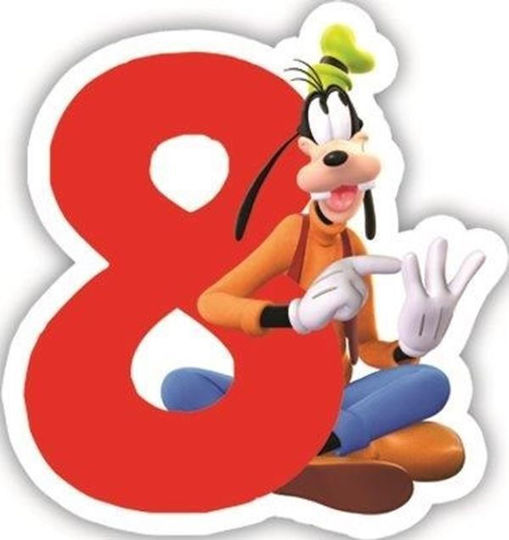 Procos Disney Mickey Lumânare de Zi de Naștere Număr "8" în Culoare Roșu 83156