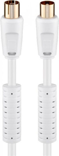 Goobay Καλώδιο Κεραίας Coax male - Coax female Λευκό 1.5m (67276)
