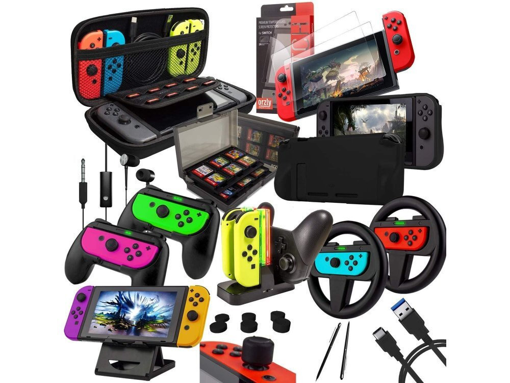 Orzly Nintendo Switch Geekpack Accessories Bundle για Switch σε Μαύρο χρώμα Skroutz.gr