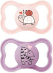 Mam Pacifiers Silicone Giraffe Pink/Purple for 6-16 months 2pcs