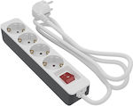 Bulle 4-Outlet Power Strip 3m White
