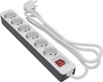 Bulle 6-Outlet Power Strip with Surge Protection 1.5m White