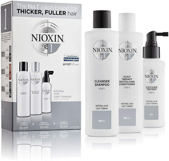Nioxin System 1 Σετ Θεραπείας Μαλλιών κατά της Τριχόπτωσης για Κανονικά Μαλλιά με Σαμπουάν, Conditioner & Λοσιόν 3τμχ