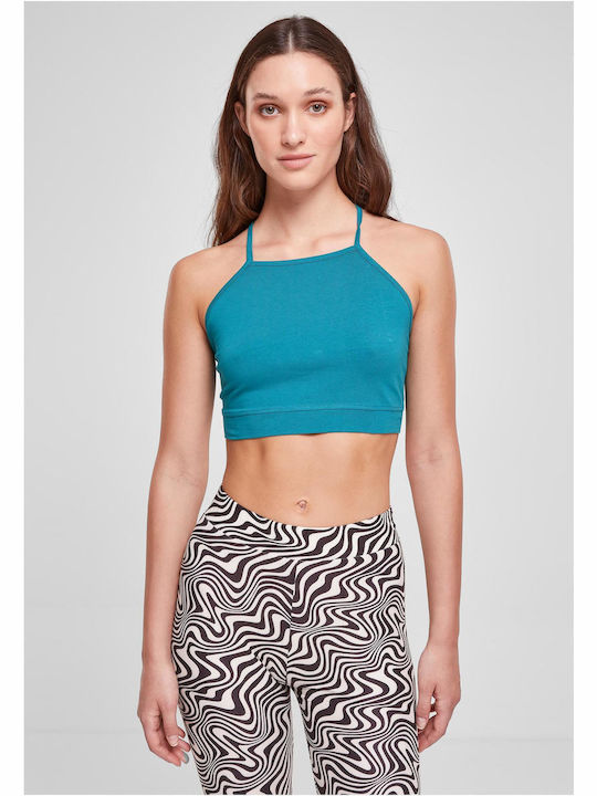 Urban Classics pentru Femei de Vară Crop Top din Bumbac cu Bretele Benzină