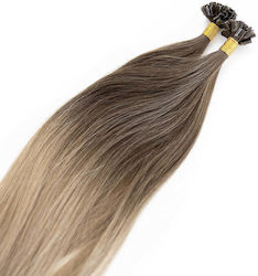 Seamless1 Extensie Keratin cu Păr Natural Remy în Întuneric Blondă Culoare 55cm Cappuccino