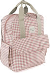 Walking Mum Wickeltasche-Wickelrucksack I Love Vichy Rosa 28x12x37cm.