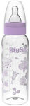 BabySoft Plastic Bottle with Silicone Nipple for 3+ months Lilac 250ml 1pcs