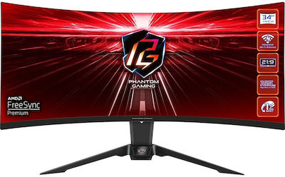 ASRock PG34WQ15R2B Ultrawide VA HDR Curbat Monitor de jocuri 34" QHD 3440x1440 165Hz