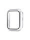 Sonique Plastic Case with Tempered Glass Silver Colour for Apple Watch 44mm