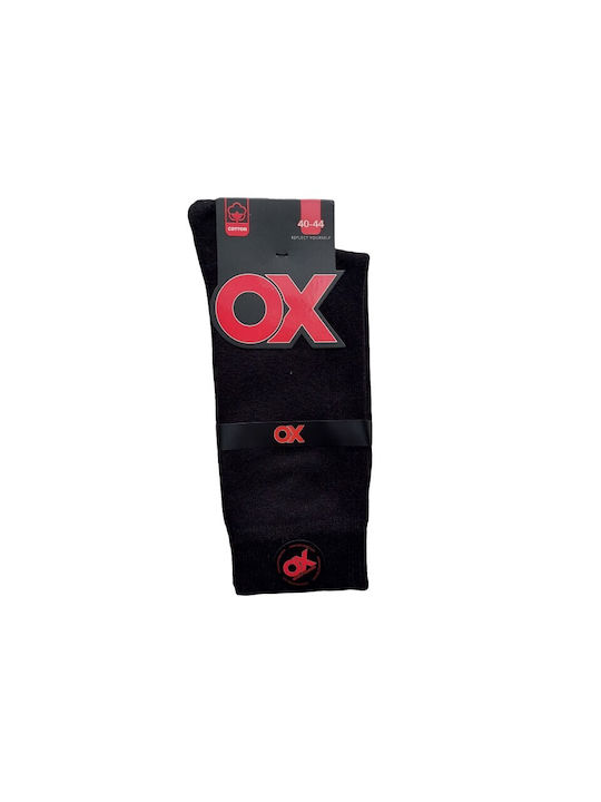 Men's Slim Long Sock "Reflect yourself" OX-530 BLACK BLACK