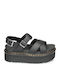 Voss II Women's Flat Sandals with Strap Flatforms in Black Color