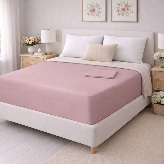 My Home Luxury Bettlaken Super-Doppel mit Gummiband 160x200+30cm. Rotten Apple