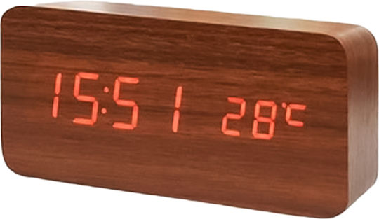 Масови Дигитален Часовник LED Кафяв KDVST862