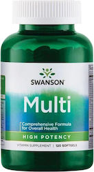 Swanson High Potency Multi Vitamin for Immune System Boost 120 softgels