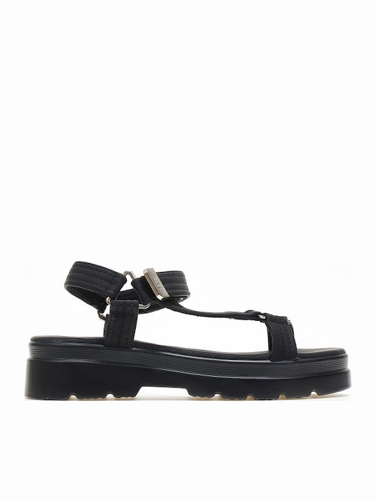 Xti Women's Flat Sandals Sporty in Black Color
