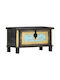 vidaXL Wooden Decorative Trunk Black 80x40x45cm