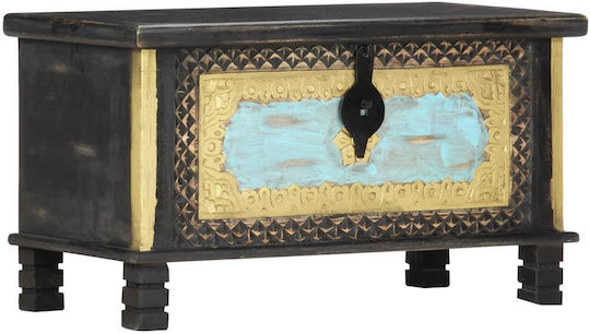 vidaXL Wooden Decorative Trunk Black 80x40x45cm