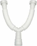 Oscar Plast Plastic Double Siphon Sink Flexible with Output 40mm White 10-0250