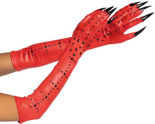 Leg Avenue Sexy Mănuși Rhinestone Demon Claw Roșii