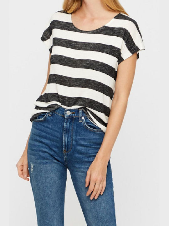 Vero Moda Women's T-shirt Striped White/Black