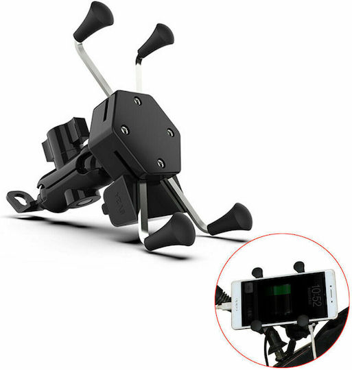Phone Motorcycle Mount with Adjustable Arm for Steering Wheel
