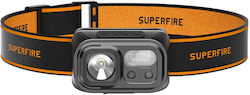 Superfire Lumină de lucru și de sit, cu baterie Lanterna de cap LED Impermeabil IP44 cu luminozitate maximă de 350lm