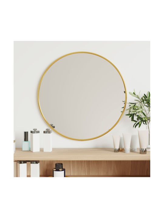 vidaXL Wall Mirror with Gold Plastic Frame Diameter 40cm 1pcs