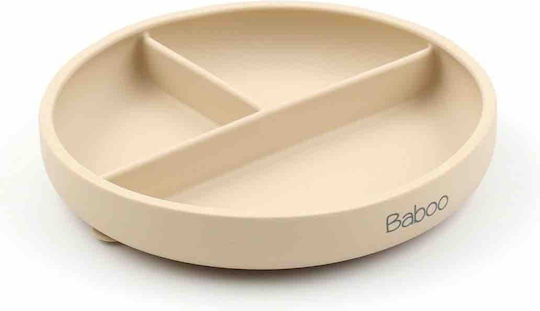 Baboo Baby Food Plate made of Silicone Beige