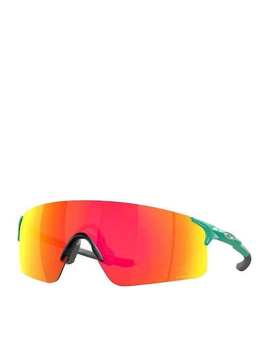 Oakley Evzero Blades Men's Sunglasses with Turquoise Plastic Frame and Red Lens OO9454-20