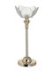 Inart Candle Holder Metal in Transparent Color 11x11x30cm 1pcs