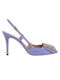 Mourtzi Suede Pointed Toe Stiletto Purple High Heels with Strap