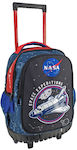 Must Nasa Space Expeditions Σχολική Τσάντα Τρόλεϊ Δημοτικού σε Μπλε χρώμα