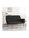 Two-Seater Velvet Couch Black 108x79x79 cm