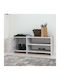 Sunno Wooden Shoe Organizer with 3 Shelves White Antique 100x35x44cm