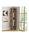 Corner Bookcase Piano Natural 31.4x31.4x158.9cm