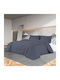 vidaXL Set Husă de Pilotă Bumbac King Size cu 2 Fețe de Pernă 260x240 Cărbune de lemn
