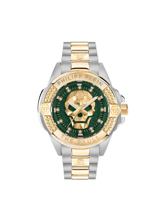 Philipp Plein The $kull Men's Watch 41mm Battery with Gold Metal Bracelet