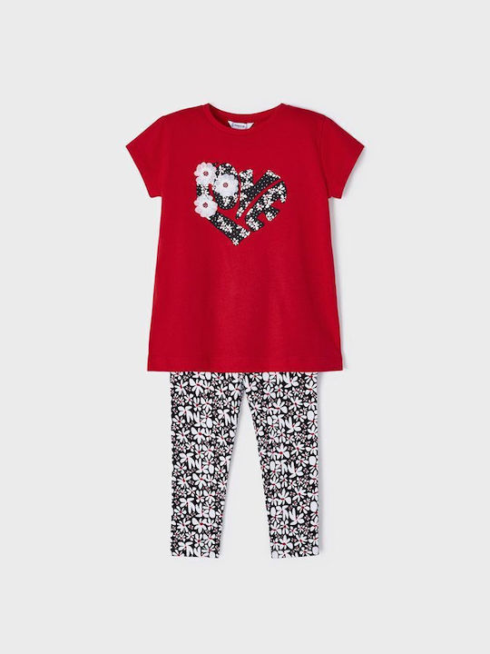 Mayoral Kids Set with Leggings Summer 2pcs Red